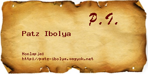 Patz Ibolya névjegykártya