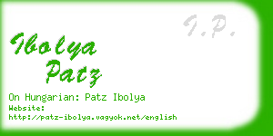 ibolya patz business card